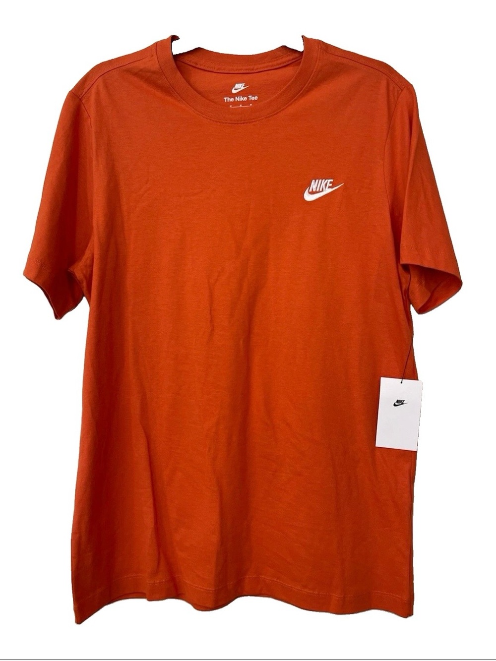 Nike The Nike Tee Men's Crew Neck Orange M Cotton Logo AR4997-809